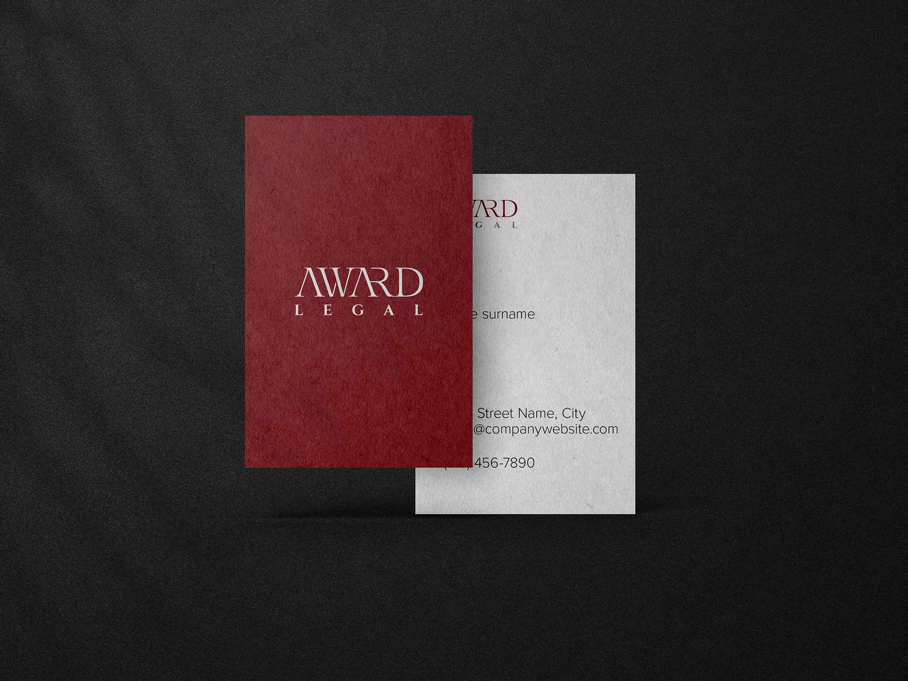 print collateral design example for AWard Legal