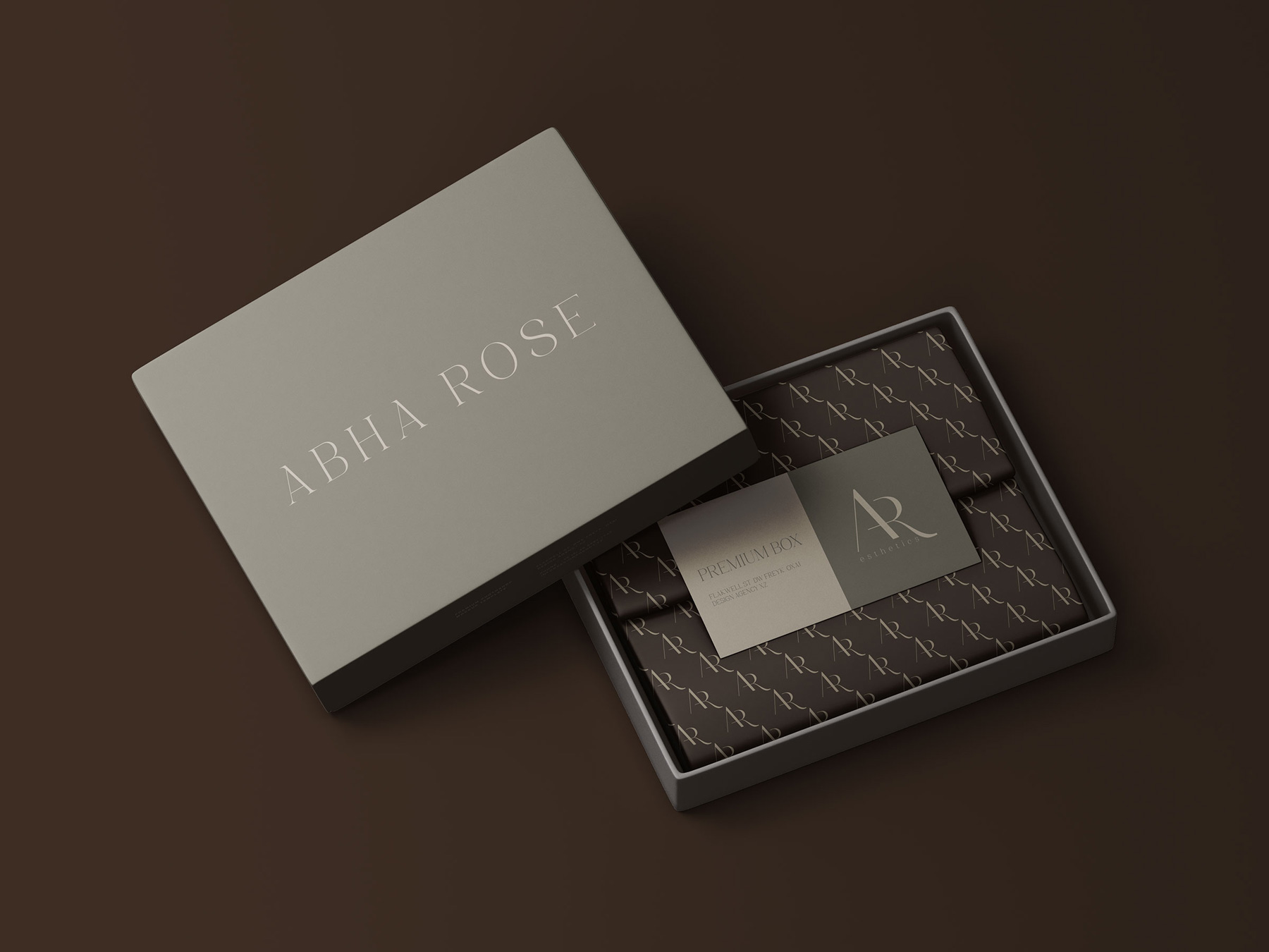 packaging design mockups for Abha Rose cosmetics