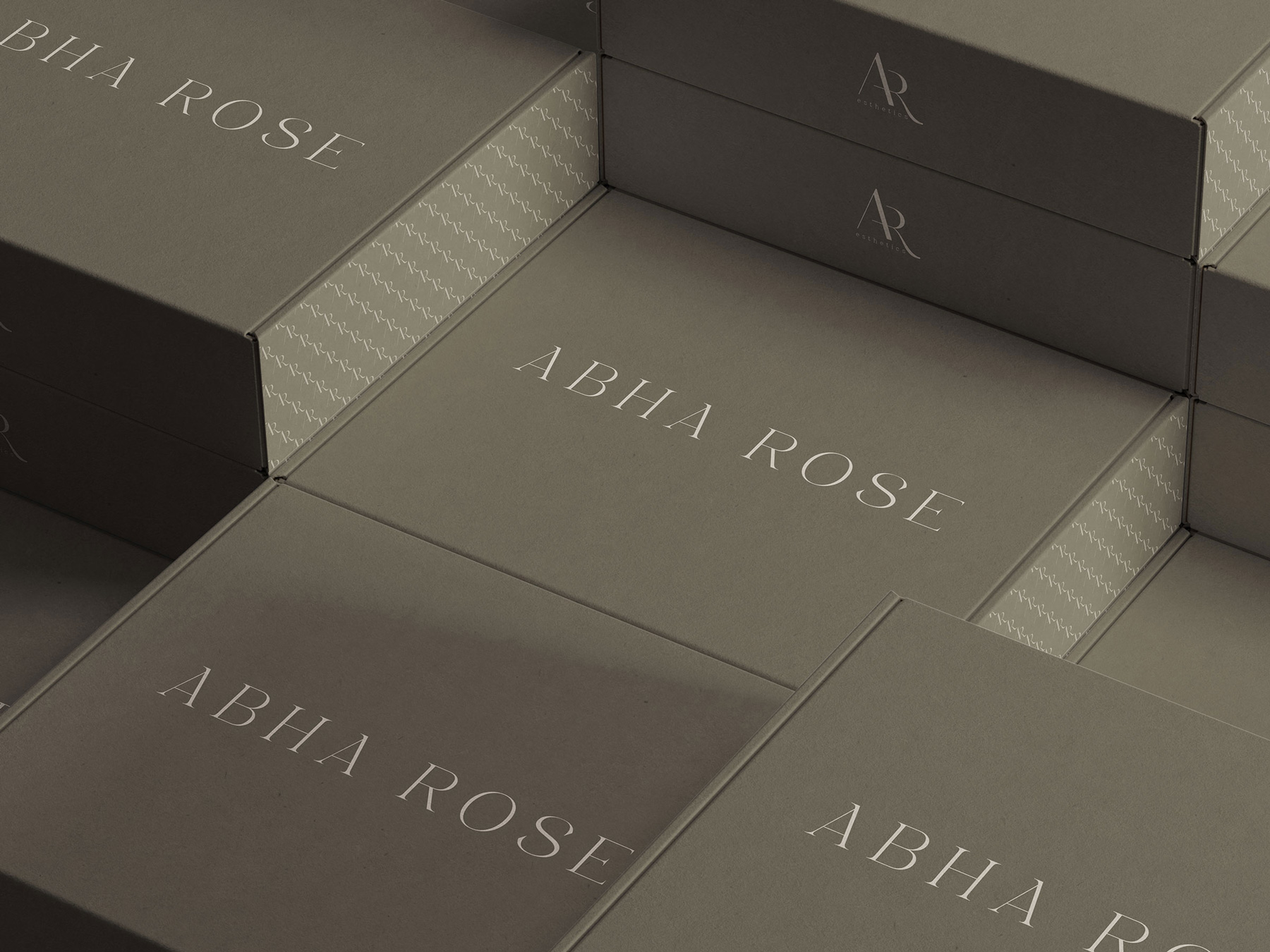 brand stationery and print material for Abha Rose