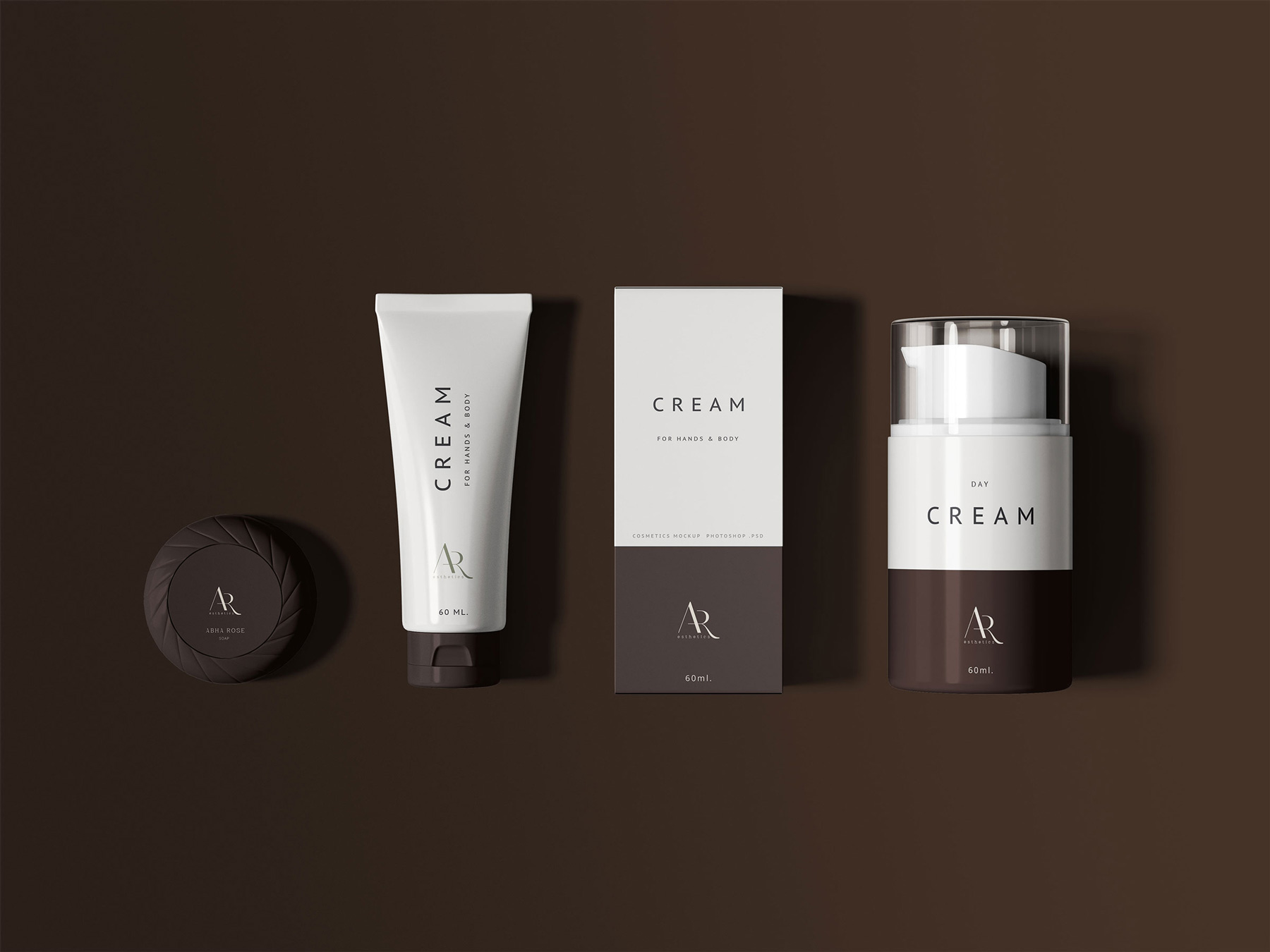 cosmetics product layout branding example