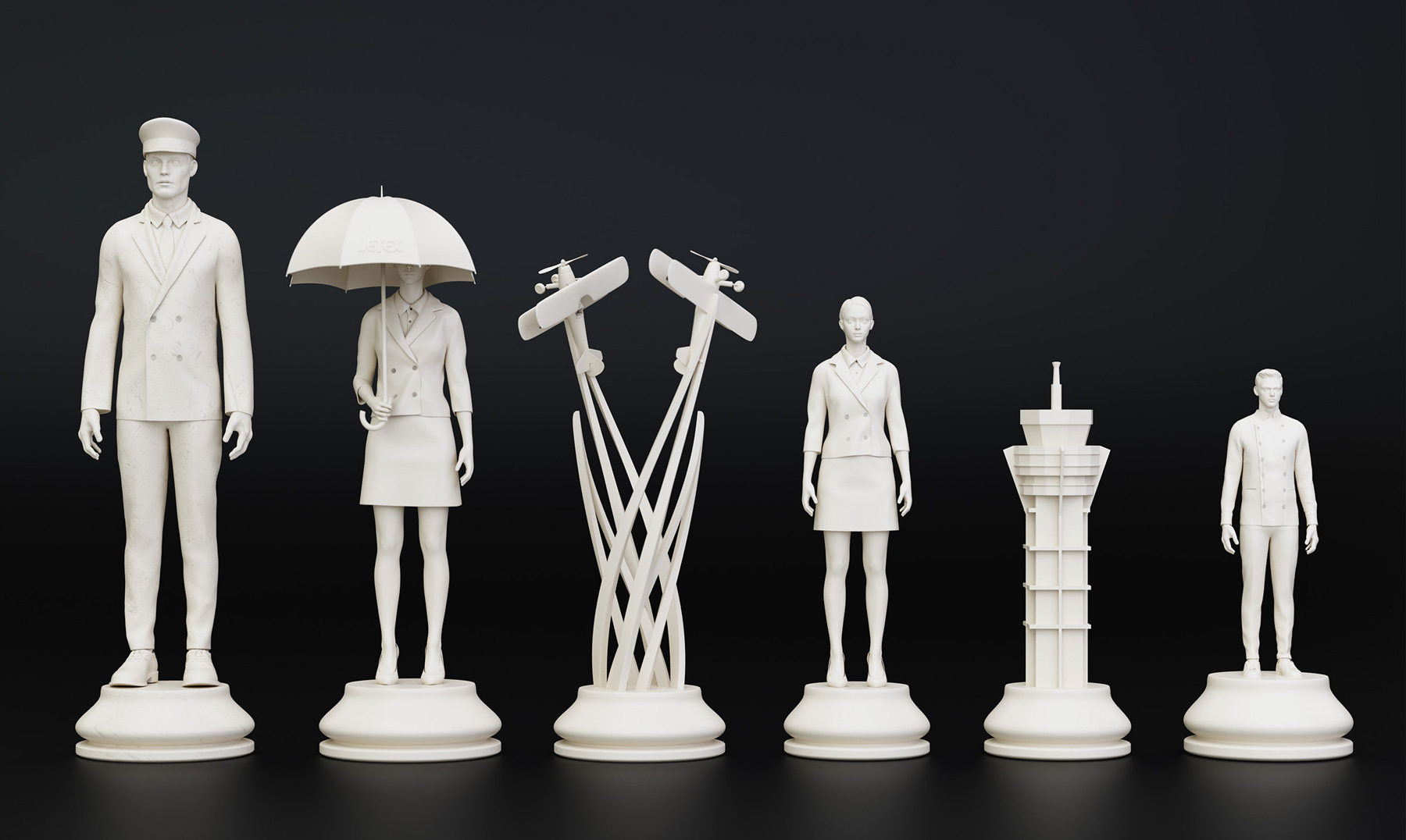 3D chess set visualization - creative 3D design project