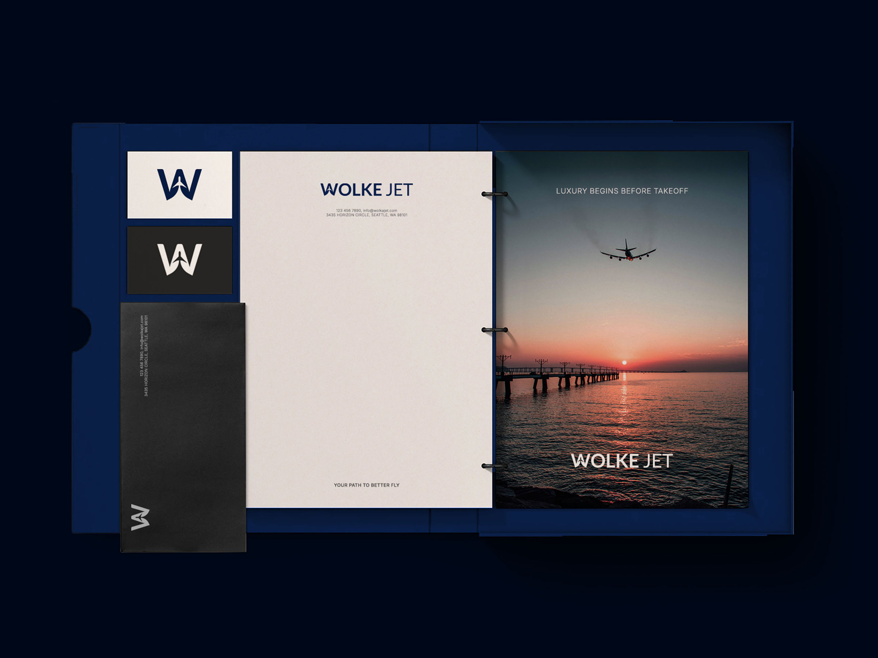 print brand collateral example for Wolke Jet