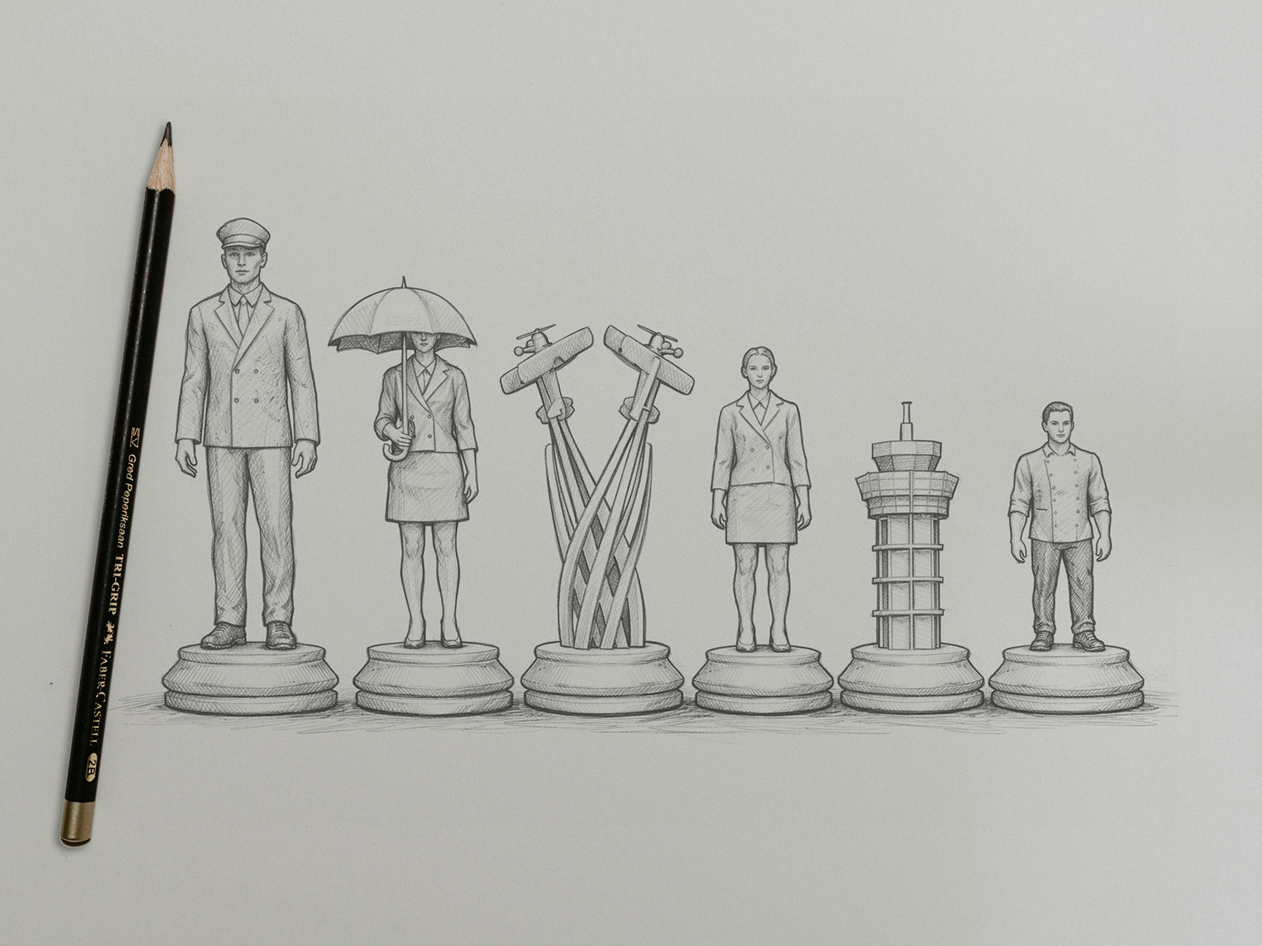 3D Aviation Chess Concept Sketches