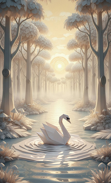 Artwork by Mustafa Werekia - Swan Lake