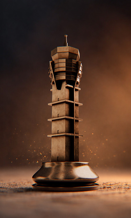 Artwork by Mustafa Werekia - Rook 3d Chess